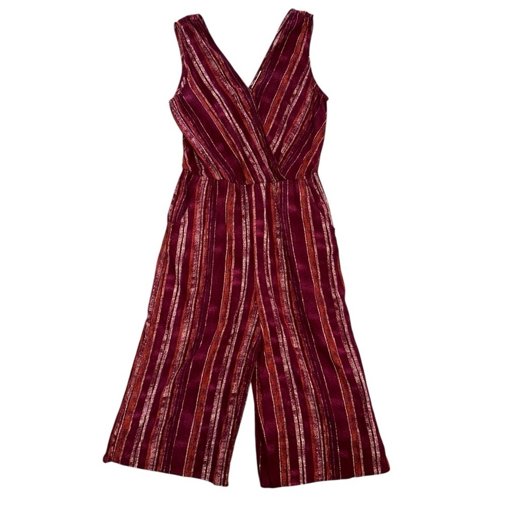 Women's Small 100% Cotton Cropped Pant V-Neck Sleeveless Casual Comfy Romper